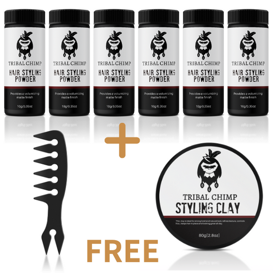 Hair Styling Powder 6pc + FREE Styling Clay & Comb
