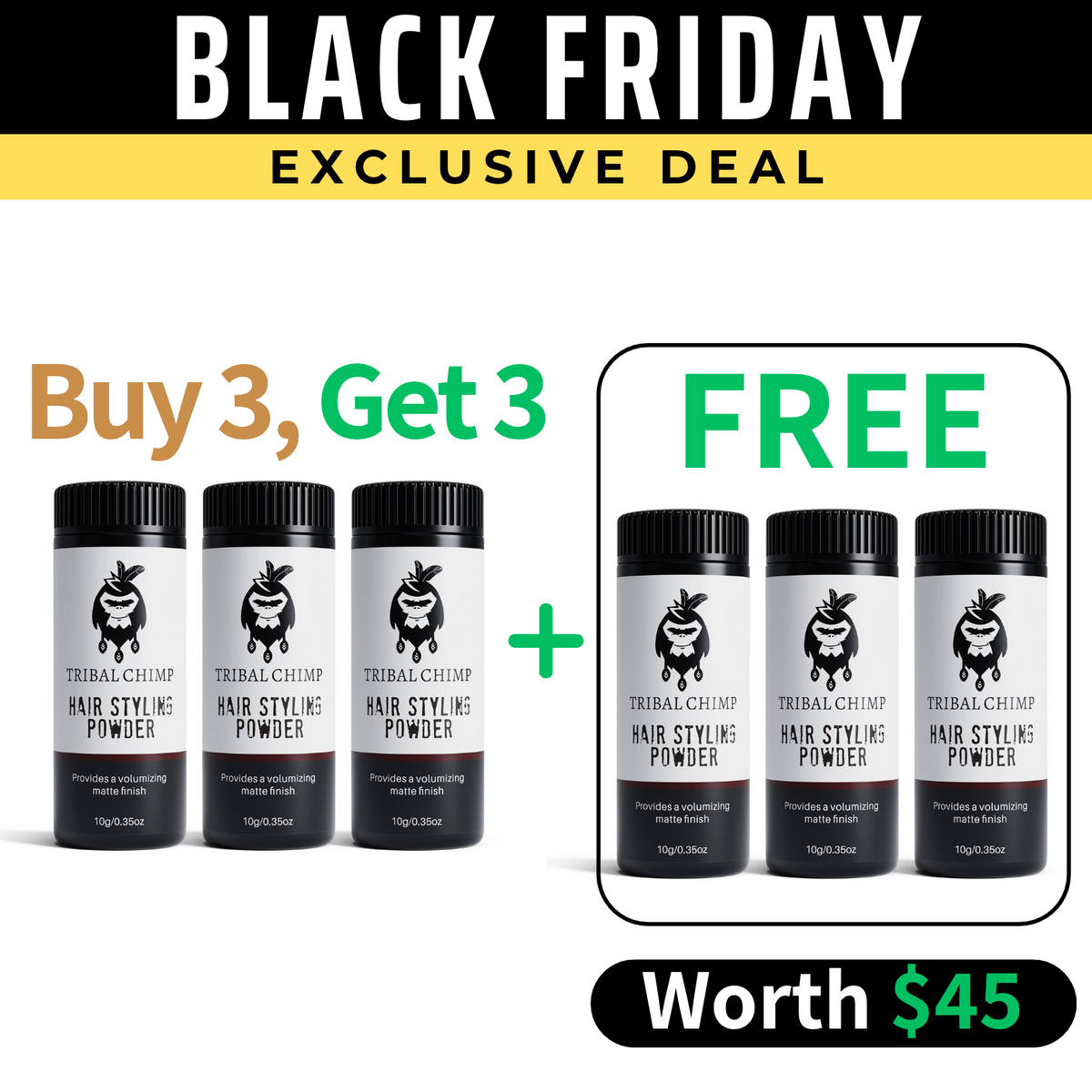 Hair Styling Powder - Buy 3 Get 3 FREE Subscription - Black Friday Exclusive