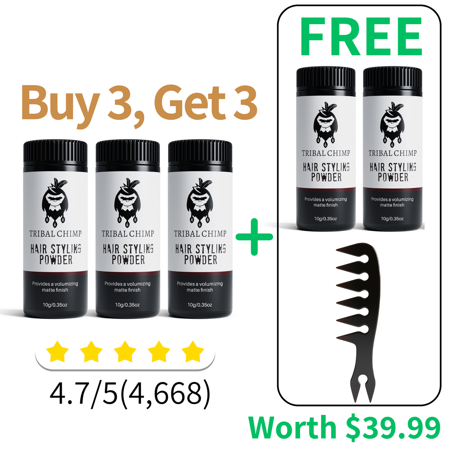 Hair Styling Powder - Buy 3 Get 3 FREE Offer